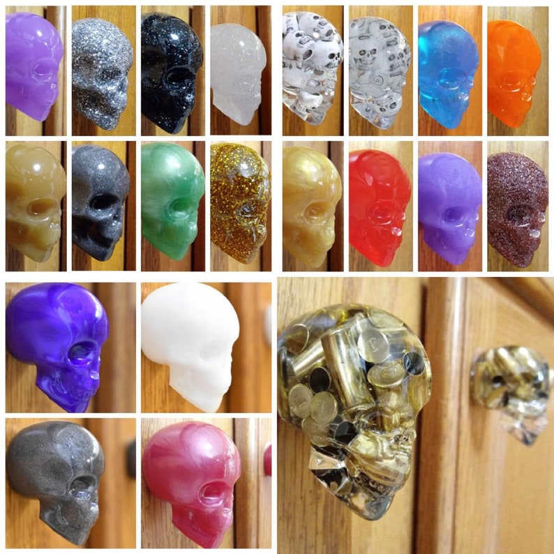Black Skull Door Knobs/Drawer Knobs (Set of 2), Black Kitchen/Bathroom Cabinet Skull Door Handles image 7