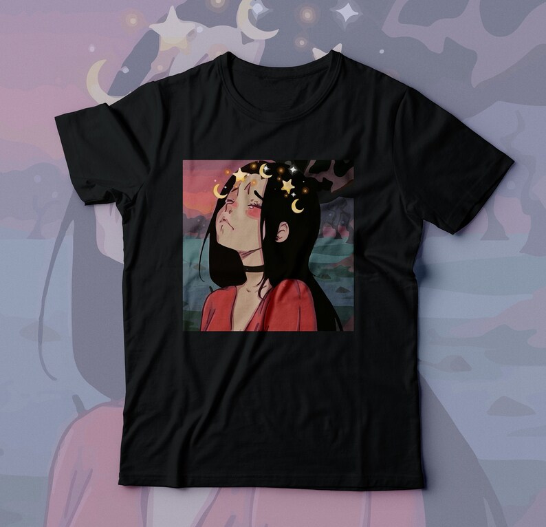 90s Anime Sad Girl Tshirt / Retro Anime Shirt / Tumblr Anime Etsy