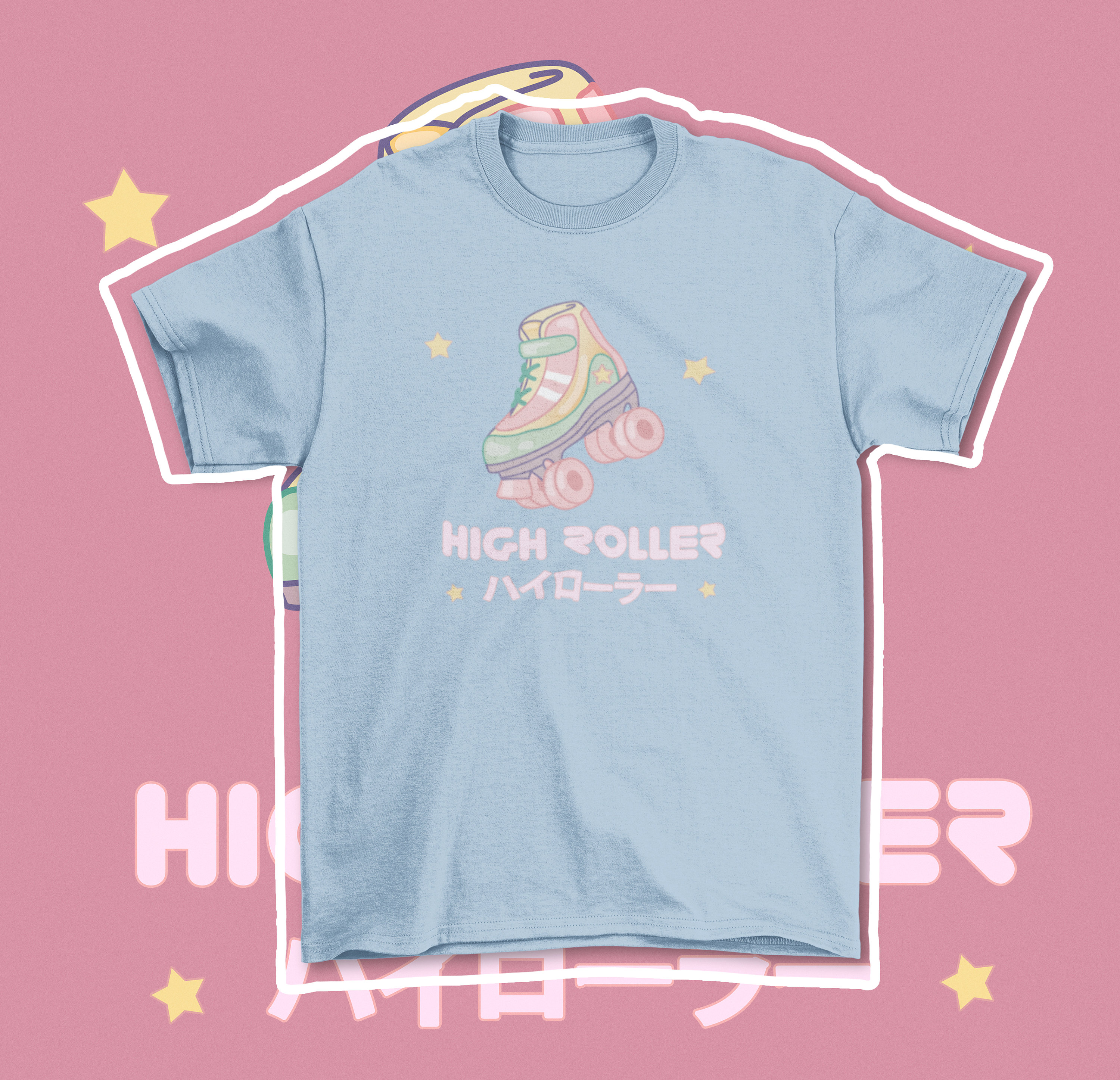 High Roller Pastel Aesthetic T-shirt / Pastel Kawaii Skater - Etsy Hong Kong
