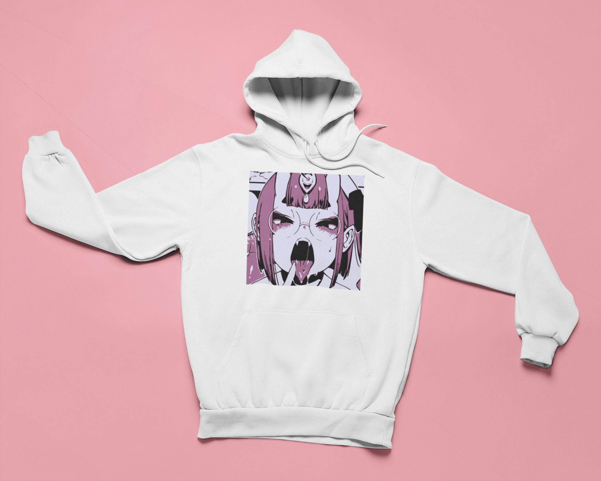 Succubus Ahegao Hoodie / Pastel Kawaii Goth Anime Aesthetic - Etsy UK