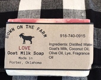Handmade Goat Milk Soap, Love Goat Milk Soap, Goat Milk Soap, Gift, Bar Soap, Bath Soap, Scented Soap