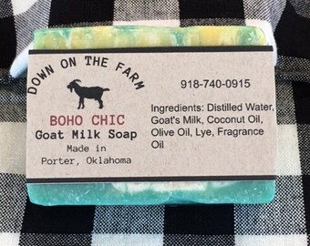 Homemade Goat Milk Soap, Boho Chic Goat Milk Soap, Goat Milk Soap
