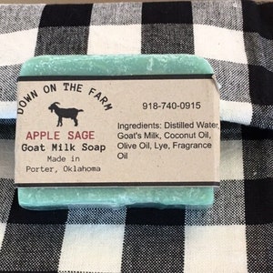 Handmade Goat Milk Soap, Apple Sage Goat Milk Soap, Handmade Soap, Bar Soap, Bath Soap