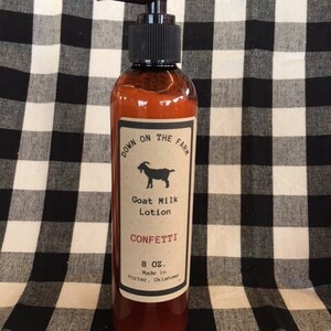 Confetti Goat Milk Lotion, Handmade Goat Milk Lotion, Goat Milk Lotion, Moisturizing Lotion, Soothing Lotion, Scented Lotion, Gift