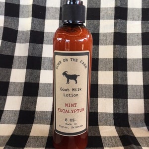 Mint Eucalyptus Goat Milk Lotion, Handmade Goat Milk Lotion, Goat Milk Lotion, Moisturizing Lotion, Soothing Lotion, Gift, Scented Lotion