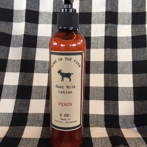 Peach Goat Milk Lotion, Handmade Goat Milk Lotion, Goat Milk Lotion, Moisturizing Lotion, Gift, Soothing Lotion, Scented Lotion