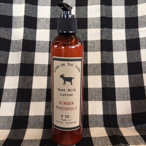 Ginger Patchouli Goat Milk Lotion, Handmade Goat Milk Lotion, Goat Milk Lotion, Moisturizing Lotion, Gift, Soothing Lotion
