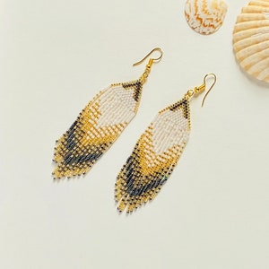 Summer handmade earrings. Gold & black earrings. " Summer time " by Valerie Collection