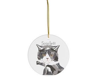 Custom Dog Ornament Made from Photo, Dog Ornament Personalized, Gift for Dog Mom, Pet Portrait Ornament, Custom Cat Christmas Ornament