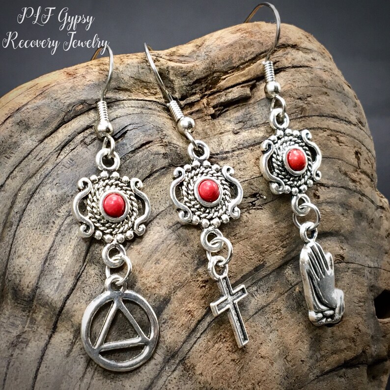 Red Charm Recovery Earrings #91