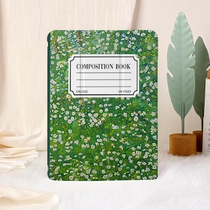 Funda Daisy Composition Book para iPad de 10,9'' y 9,7'', iPad 10, iPad 7/8/9, Air 5, 4, iPad Pro de 11'' y 12,9'', iPad Pro 2022/2021, iPad Mini 6.