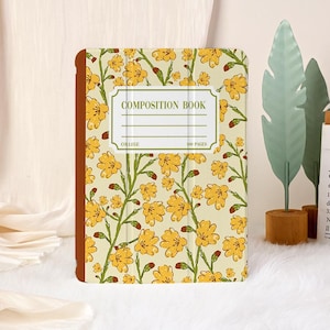 Blooming Flowers Composition Book iPad Case for iPad 10.9&#39;&#39; 9.7&#39;&#39; iPad 10  iPad 7/8/9 Air5 Case iPad Pro 11&#39;&#39; 12.9&#39;&#39; iPad Pro2022 iPad Mini6