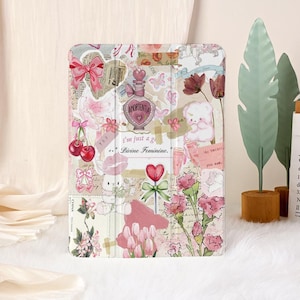 Etui na iPada Pink Patchwork Pictures na iPada 10, iPada 7/8/9, iPada 2021, iPada Air 5, iPada Pro 11 12,9 cala, iPada Air 11/13 2024