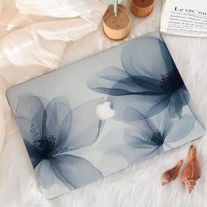 Blaue Blumen MacBook Hülle, MacBook Pro 13 14 16 Hülle, MacBook Air 15 13 2026 2025/ Pro 14 Pro 16 2024 Laptop Hülle, harte Laptop Hülle