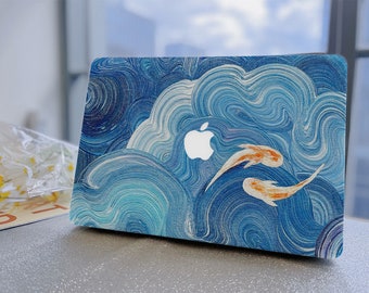 Waves and Fish MacBook Hard Case MacBook Pro 13 14 16 Case MacBook Air 15 11 13 2018-2023 12 Pro Retina 13 2019 Pro 15 13  Laptop Cover