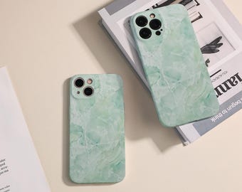 Grüner Marmor iPhone Hülle, Objektiv All inclusive Handyhülle für iPhone 16 Pro Max iPhone 15/14 Case iPhone 11 / 12 Case iPhone XR XSCase
