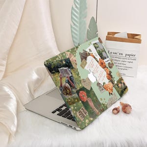 Grönt lapptäcksmönster MacBook-skal, MacBook Pro 13 14 16-skal, MacBook Air 15 13 2024 2025/ Pro 14 Pro 16 2024 Laptopfodral bild 2