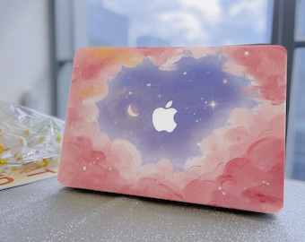 Ölgemälde Pink Wolke Sterne MacBook Pro 13/12/14/16 Hülle MacBook Air 11/13 2021 2022 Ret 13 2019 Pro 15 Laptop Schutzhülle