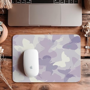 Lila Schmetterlinge Maus Pad, Büro Maus Pad, Laptop Maus Pad, Macbook Maus Pad, Macbook Pro 16/14 Maus Pad, Gummi Maus Pad