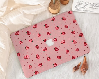 Strawberry Pattern MacBook Case, 2026 Neo 13, MacBook Pro 13 14 16, MacBook Air 13 15, M5 M4 M3 M2 Hard Laptop Case