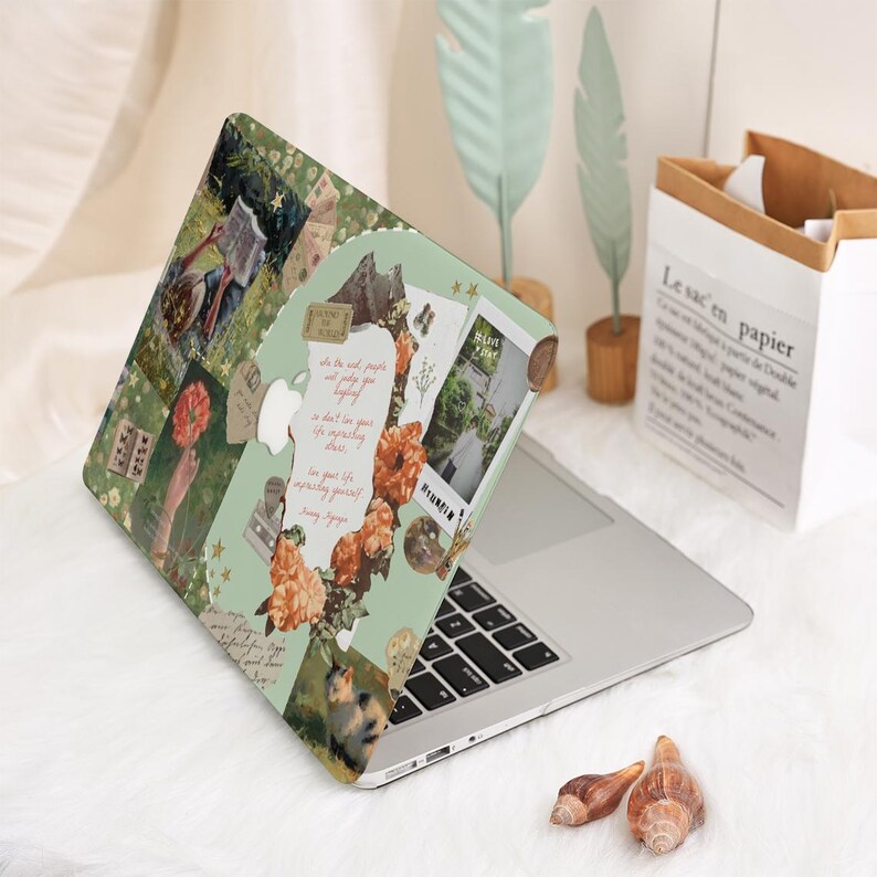 Grönt lapptäcksmönster MacBook-skal, MacBook Pro 13 14 16-skal, MacBook Air 15 13 2024 2025/ Pro 14 Pro 16 2024 Laptopfodral bild 3
