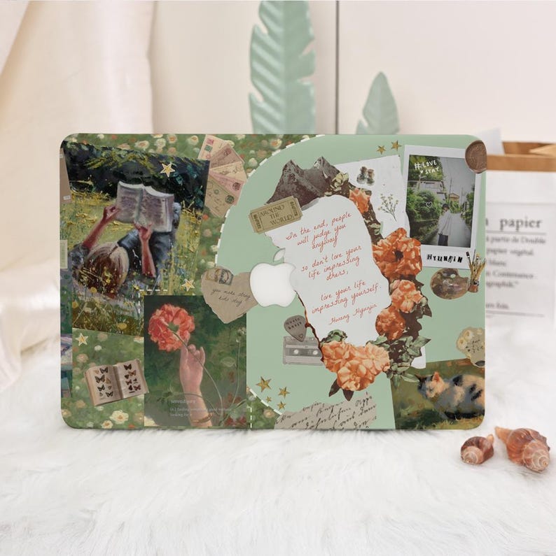 Grönt lapptäcksmönster MacBook-skal, MacBook Pro 13 14 16-skal, MacBook Air 15 13 2024 2025/ Pro 14 Pro 16 2024 Laptopfodral bild 5