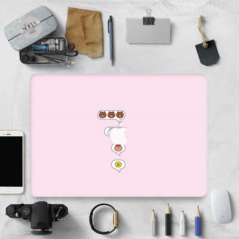 Pink Line Friends Brown Bear MacBook Case MacBook Pro 13 Case MacBook Air 13 2018 12 Pro Retina 13 2019 Pro 15 13 Cover