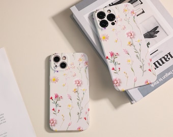 Etui na iPhone'a z motywem kwiatowym, etui z obiektywem i funkcją kompleksowego dopasowania do iPhone'a 14 Pro Max, etui na iPhone'a 15, etui na iPhone'a 11/12, etui na iPhone'a XR XS