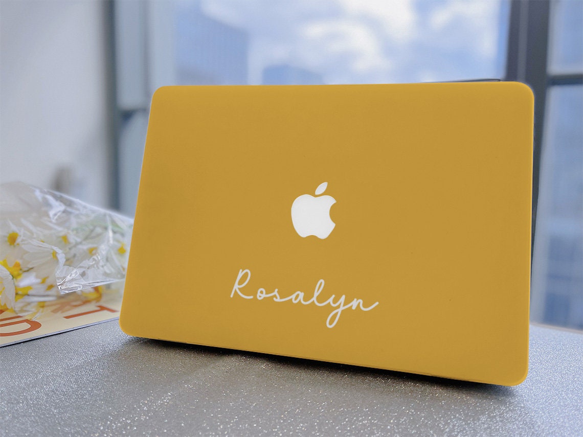 Pastel yellow top macbook pro case