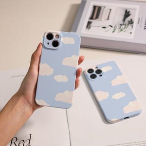 Mjukt molnigt iPhone-skal Mjukt iPhone-skal Heltäckande kameraskyddande telefonskal för iPhone 17e 16e 15 14 13 12 11 Pro Max Mini XR XS