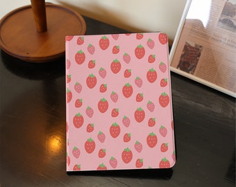 Pink Strawberries iPad Case for iPad 10.9'' 9.7'' iPad 10  iPad 7/8/9 Air 5 4 Case iPad Pro 11'' 12.9'' iPad Pro 2022/2021 iPad Mini 6