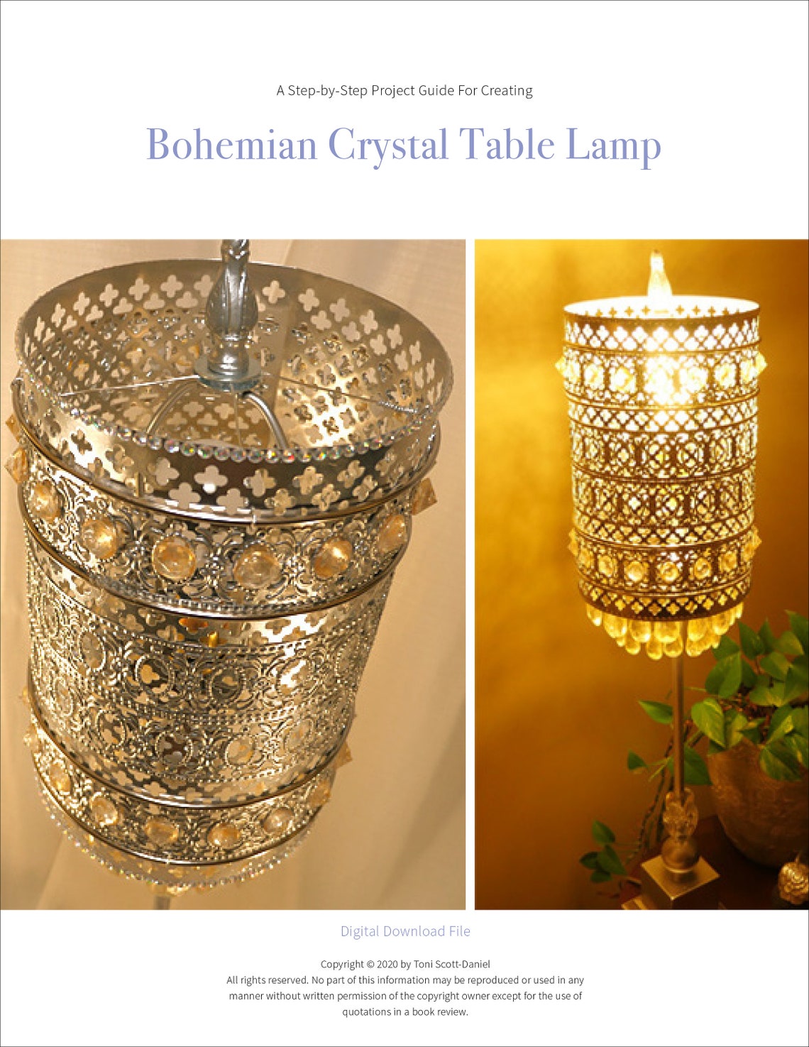 Project Guide For Making Bohemian Crystal Table Lamp Shade Etsy