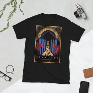 Stargate Sci Fi Movie Poster 90&#39;s Movie T-Shirt - Short-Sleeve Unisex Black Shirt - Nerd Pop Culture Gift - Free Shipping!