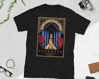Stargate Sci Fi Movie Poster 90's Movie T-Shirt - Short-Sleeve Unisex Black Shirt - Nerd Pop Culture Gift - Free Shipping!