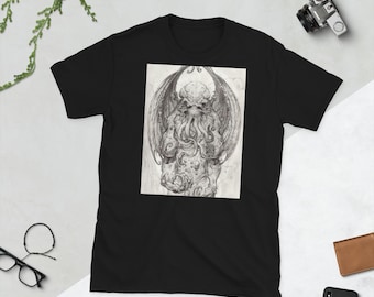 Great Cthulhu Short-Sleeve Unisex T-Shirt - Pop Culture Sci Fi Lovecraft Lovecraftian Cosmic Horror Shirt Drawn Cthulhu Great Old Ones