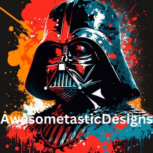 Darth Vader Pop Art | Digital Print | Wall Art | Sci Fi Digital Poster | POD File Download - Custom Use | Instant Download - Digital Product