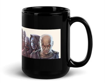 Sith Legacy Señores Oscuros Darth Bane / Revan / Andeddu / Malgus - Taza negra - Sith / Lado Oscuro / KOTOR / Fans acérrimos de Star Wars 11 oz / 15 oz