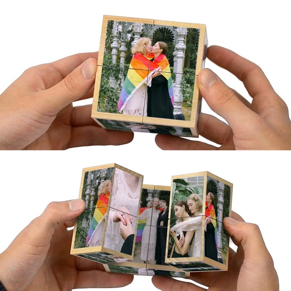 Photo cube - Couple gift for gay lesbian trans lgbt wedding anniversary gifts photo album girlfriend boyfriend surprise for him or her