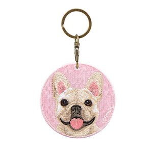 French bulldog keychain embroidered dog gifts image 3