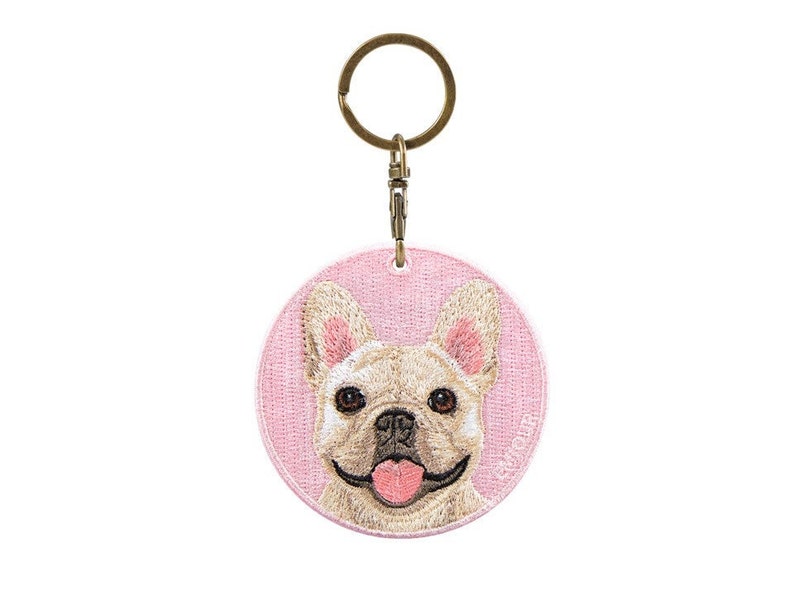 French bulldog keychain embroidered dog gifts image 3