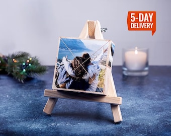 Wooden photo Prisma - Christmas gift anniversary birthday personalized photo gift for boyfriend girlfriend her him wedding magic