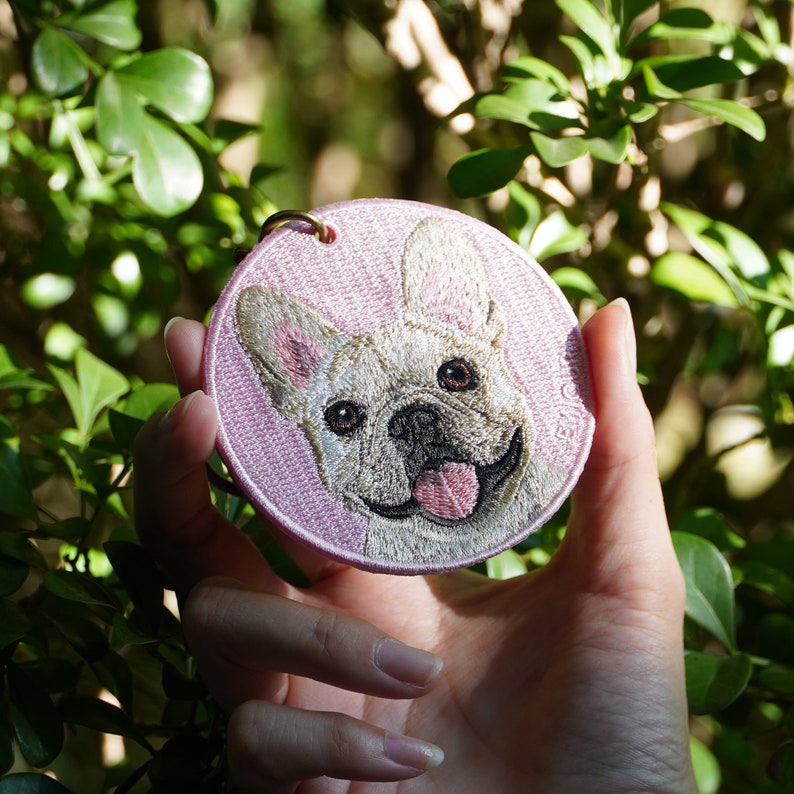 French bulldog keychain embroidered dog gifts image 10