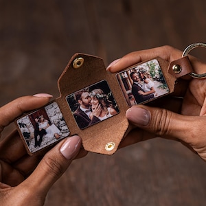 Porte-clés album photo personnalisé - Cadeau significatif pour papa - Souvenir personnalisé pour la fête des pères et les anniversaires