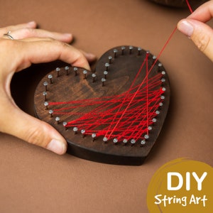 Craft kit DIY string art - Gift for anniversary, birthday, Christmas, new year, mothers day