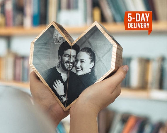 Photo heart - Valentines day photo folding gift, gift for girlfriend, for Mom, birthday gift, anniversary gift, photo gift for her for him