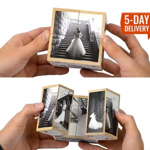 Cubo fotografico personalizzato, regali creativi per la festa del papà, in legno e personalizzati, regalo per lui e per lei
