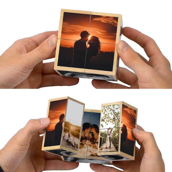 Photo cube - first year anniversary gifts for him, 2 year anniversary gifts for boyfriend, 10 year anniversary gifts for men 5