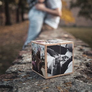 Custom Photo Cube, creative mother's day gifts, Wooden and personalized, gift for him her image 8