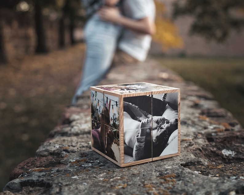 Benutzerdefinierte Fotowürfel, kreative Muttertagsgeschenke, aus Holz und personalisiert, Geschenk für ihn sie Bild 8