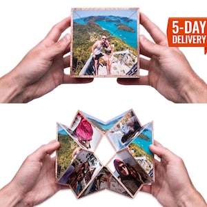 Wooden photo Prisma - Valentines day gift, birthday gift anniversary personalized photo gift for boyfriend girlfriend her him wedding magic